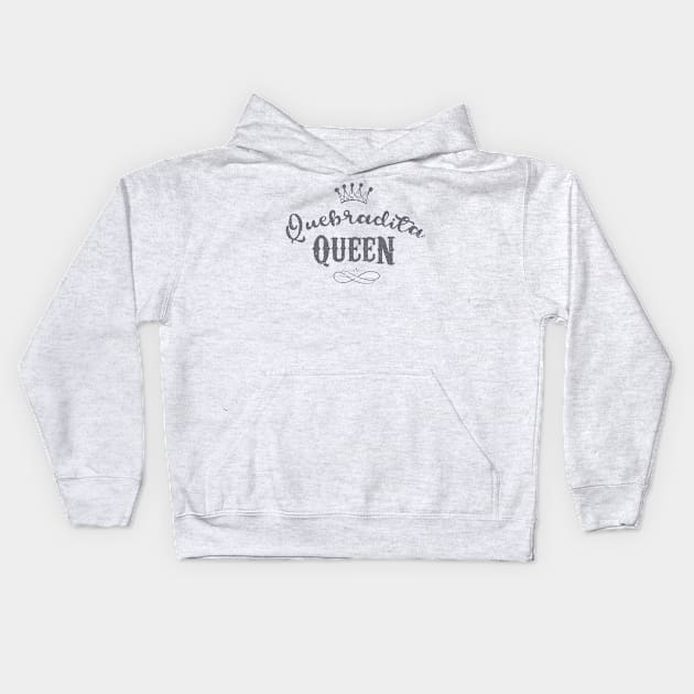 Quebradita Queen - simple design - gray vintage Kids Hoodie by verde